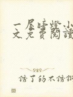 一屋暗灯小说全文免费阅读