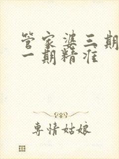 管家婆三期必开一期精准