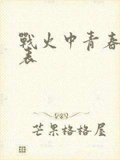 战火中青春演员表