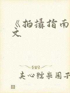 《拍摄指南》全文