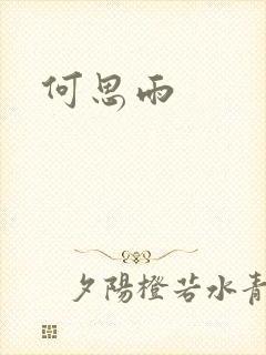何思雨封面