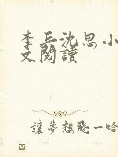 李兵沈思小说全文阅读