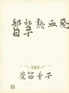 那些热血飞扬的日子