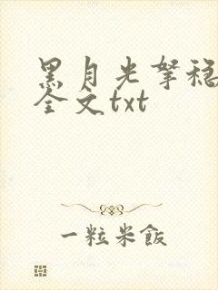 黑月光拿稳小说全文txt