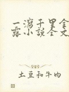 一泻千里金银花露小说全文免费阅读