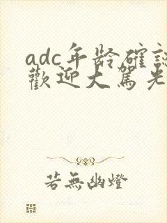 adc年龄确认欢迎大驾光临小说