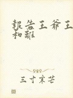 报告王爷王妃要和离