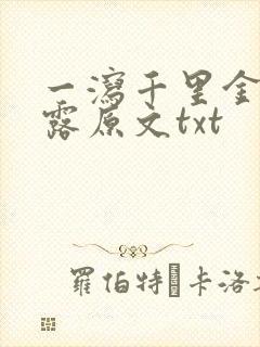 一泻千里金银花露原文txt