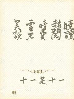 吴雪晴赵晓东小说免费阅读