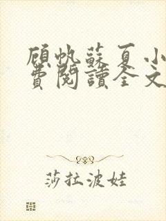 顾帆苏夏小说免费阅读全文封面