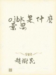 ojbk是什么意思封面