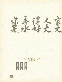 你弄得人家里都是水好大文封面