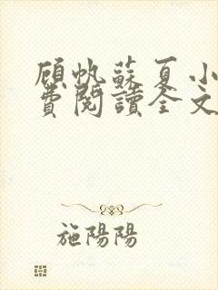 顾帆苏夏小说免费阅读全文