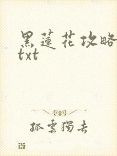 黑莲花攻略手册txt