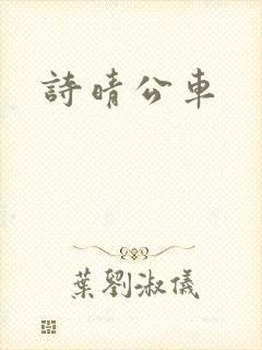 诗晴公车封面