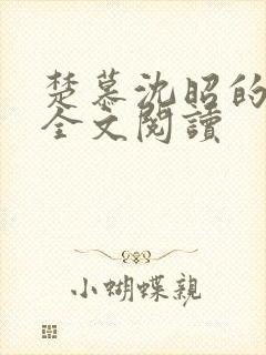 楚慕沈昭的小说全文阅读