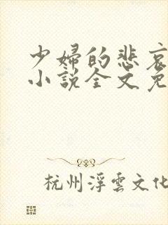 少妇的悲哀榆木小说全文免费阅读笔趣阁下载