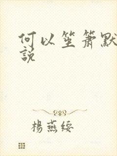 何以笙箫默 小说封面