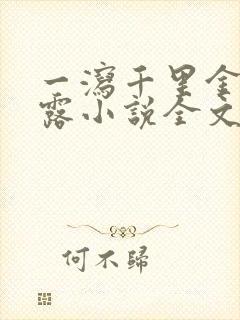 一泻千里金银花露小说全文免费阅读