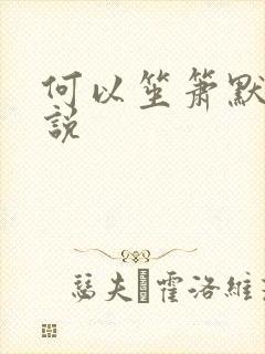 何以笙箫默 小说封面