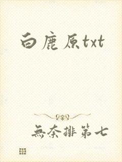 白鹿原txt