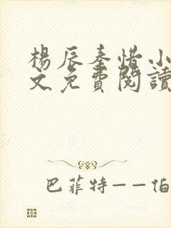 杨辰秦惜小说全文免费阅读完整版