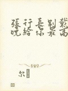 张行长别戴了今晚给你最高的待遇封面