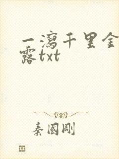 一泻千里金银花露txt