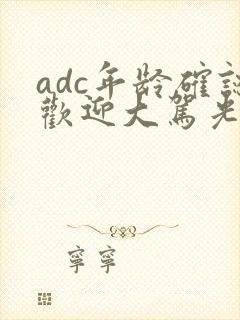 adc年龄确认欢迎大驾光临小说