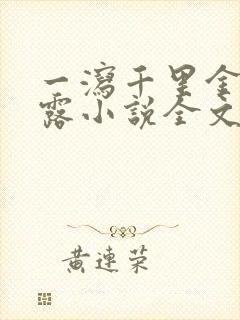 一泻千里金银花露小说全文免费阅读