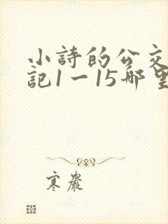 小诗的公交车日记1一15哪里能看