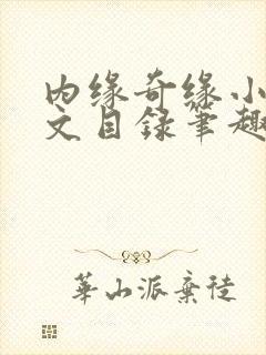 内缘奇缘小说全文目录笔趣阁封面