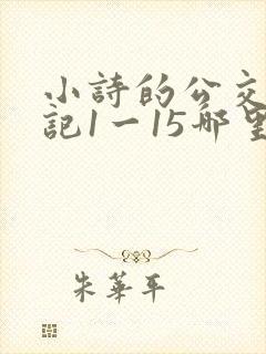 小诗的公交车日记1一15哪里能看封面