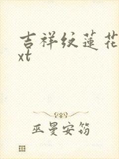 吉祥纹莲花楼txt