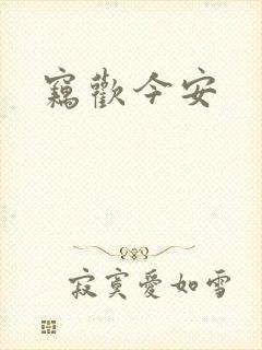 窃欢今安封面
