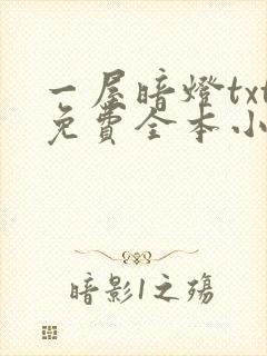 一屋暗灯txt免费全本小说电子书