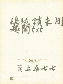 鹅绒锁未删除笔趣阁txt封面