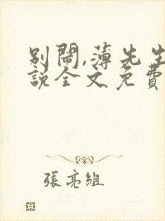 别闹,薄先生小说全文免费阅读