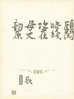 韵母攻略顾小暖原文在线阅读封面