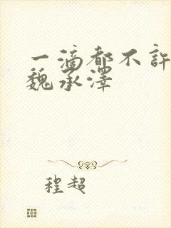 一滴都不许漏 魏承泽封面