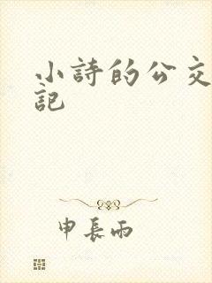 小诗的公交车日记封面