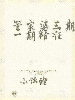 管家婆三期必开一期精准