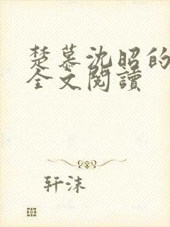 楚慕沈昭的小说全文阅读