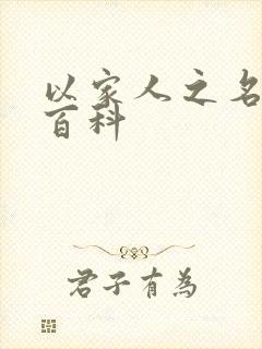 以家人之名百度百科封面