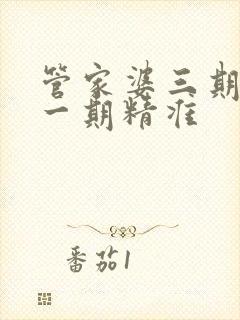 管家婆三期必开一期精准