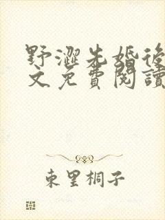 野涩先婚后爱全文免费阅读笔趣阁