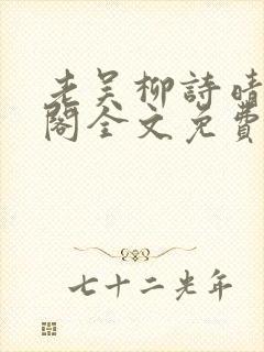 老吴柳诗晴笔趣阁全文免费阅读封面