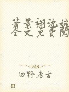 萧景翊沈婉小说全文免费阅读