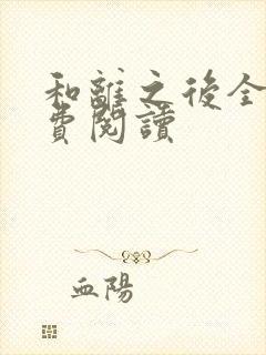 和离之后全文免费阅读封面