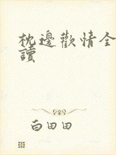 枕边欢情全文阅读封面